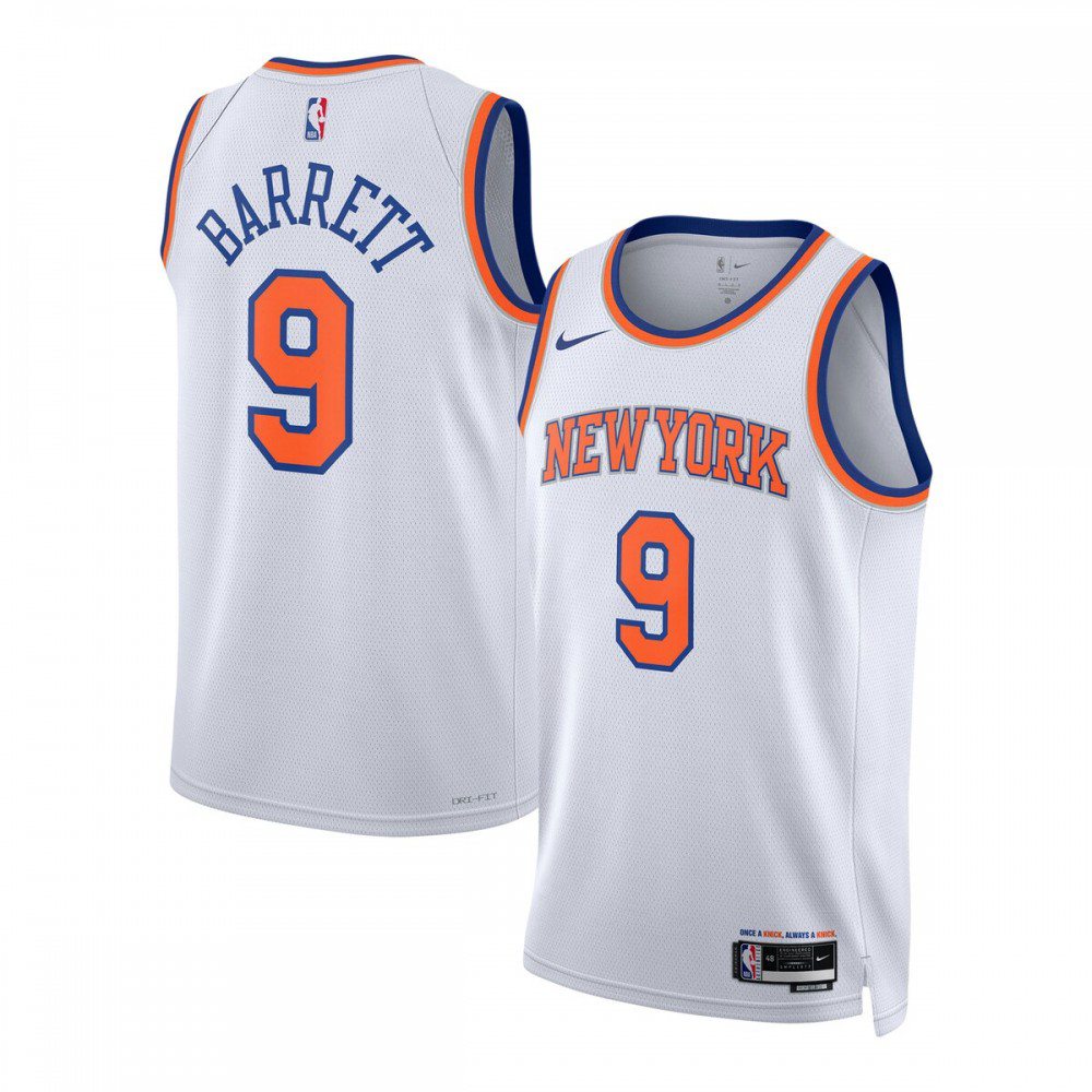 RJ Barrett New York Knicks Unisex Swingman Jersey - Association Edition - White-Pro Kit Vault | Brand New 26/27 Sports Jerseys
